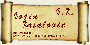 Vojin Kasalović vizit kartica
